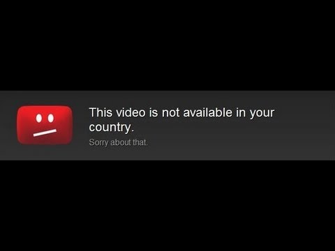 Сообщение об ошибке географического ограничения YouTube: видео недоступно в вашей стране